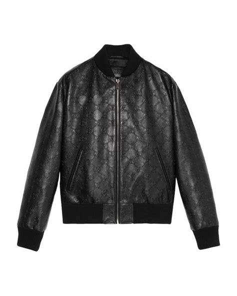 gucci mannen jas|gucci leather bomber jacket.